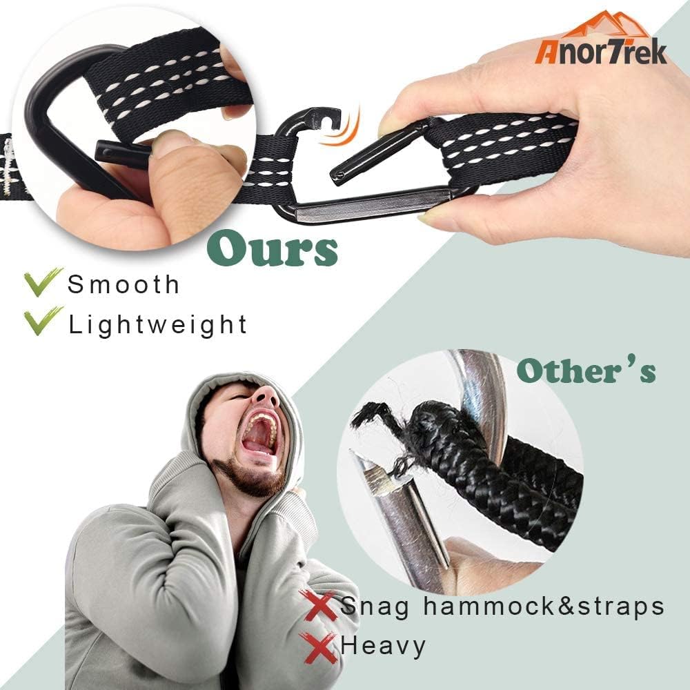 AnorTrek Camping Hammock with Mosquito Net, Double & Single Lightweight P...
