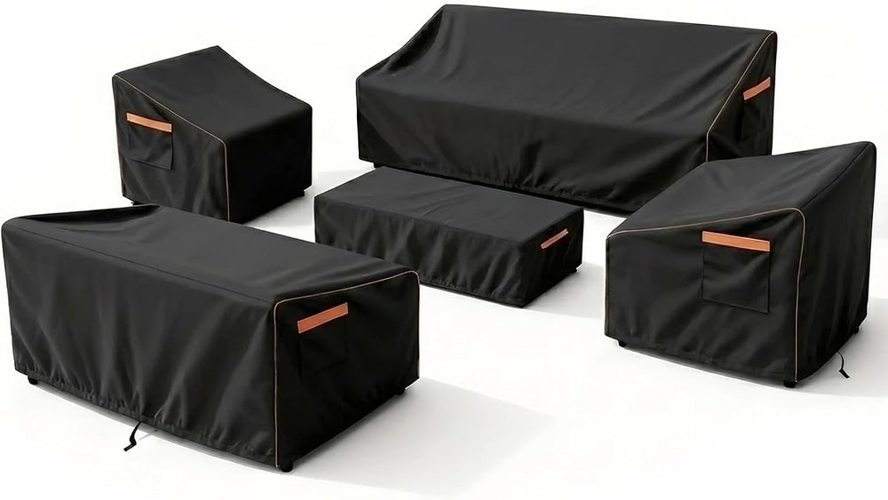 Patio Furniture Cover Set, 5-Piece Outdoor Furniture Cover Waterproof, 600D H...