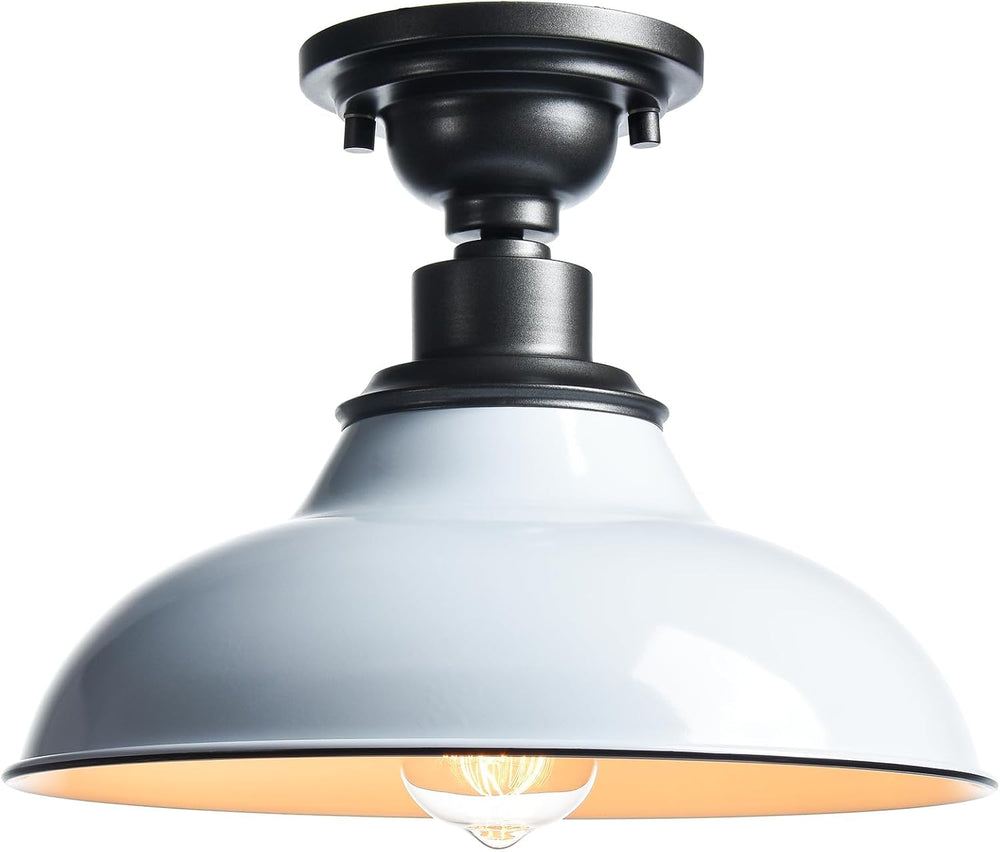 SAMTEEN Farmhouse Semi Flush Mount Ceiling Light 12-Inch