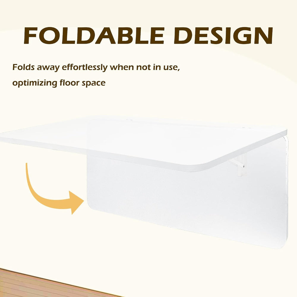 Laundry Folding Table, 40'' x 20'' Wooden Wall Mount Desk, La...