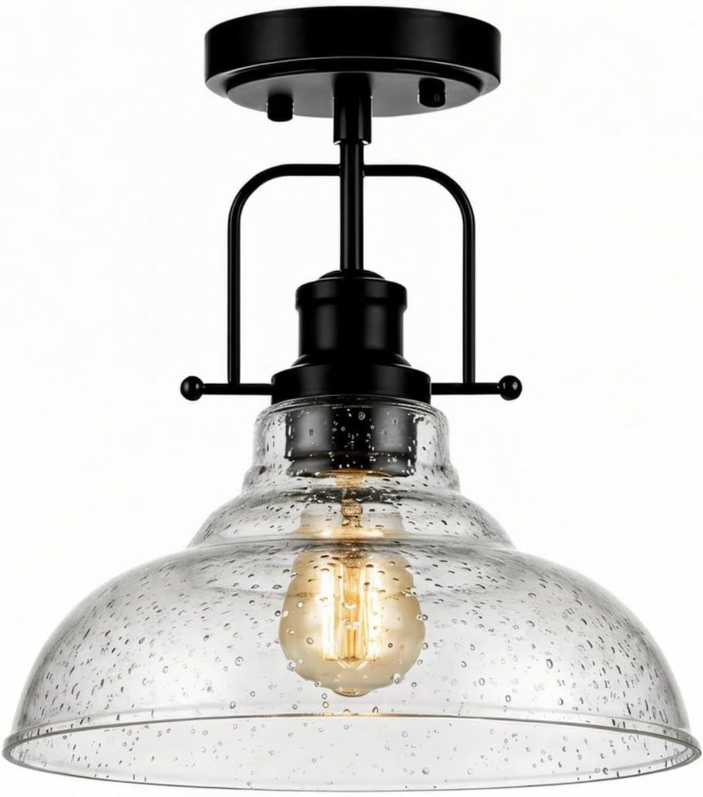 WILON Black Semi Flush Mount Ceiling Lights, Kitchen Lighting Fixtures with S...
