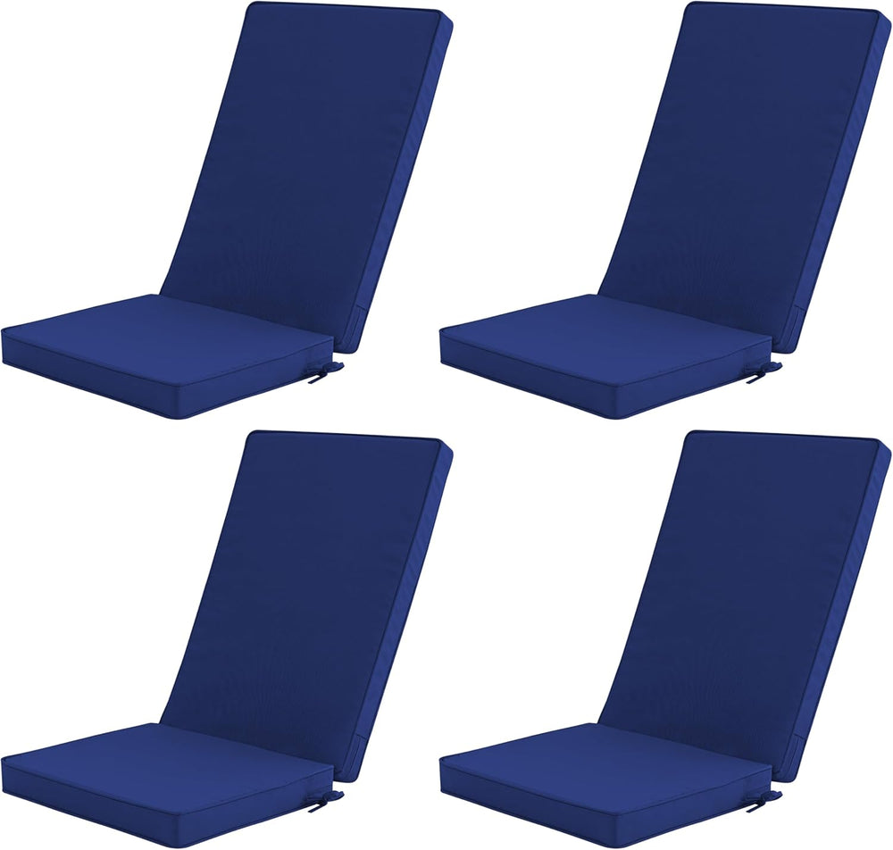 Outdoor Adirondack Chair Cushions Set of 4 - Removable Covers, Water-Repellen...