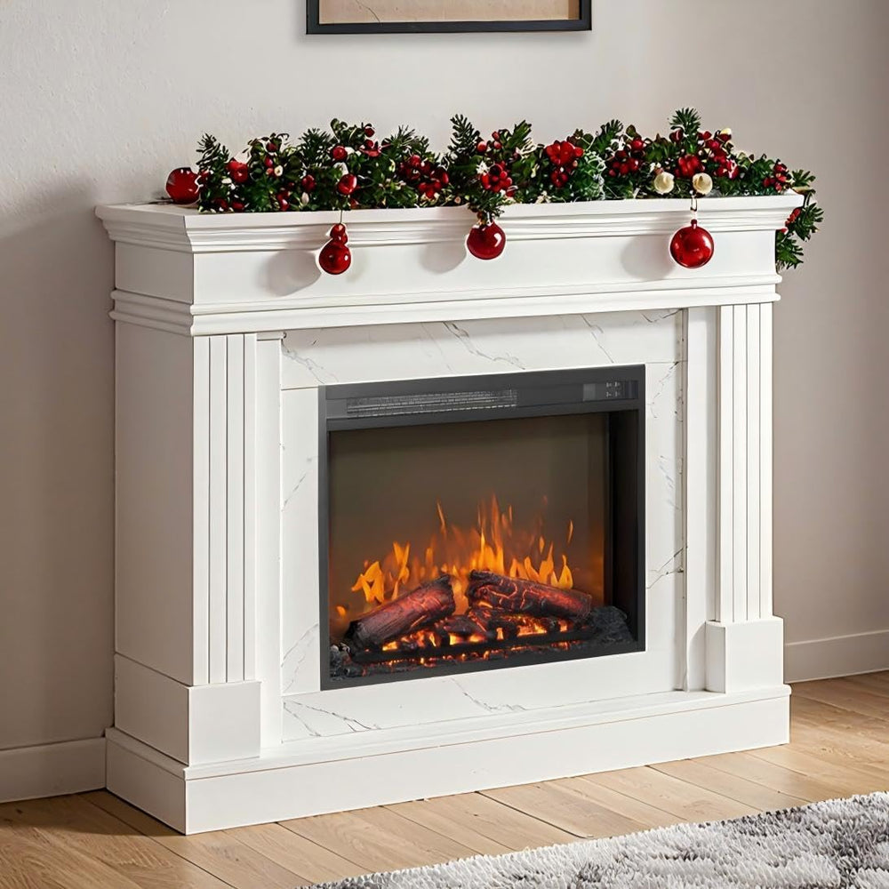 44 inch Electric Fireplace with Mantel, Portable Freestanding Wood Stove with...
