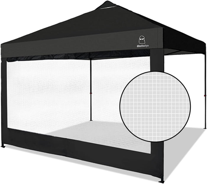 Mesh Sidewall for 10x10 Pop Up Canopy - Straight Leg, Commercial Grade Black Mesh Walls with Windows, 1 Pack Canopy Sidewall Only