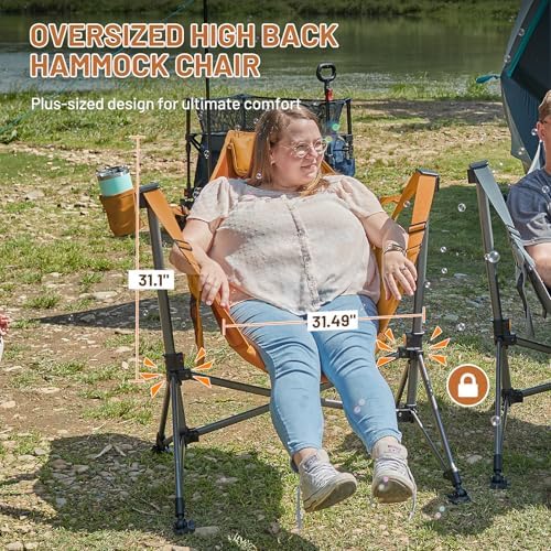 TIMBER RIDGE Hammock Camping Chair, Oversized Swinging Chair, 400lbs Load