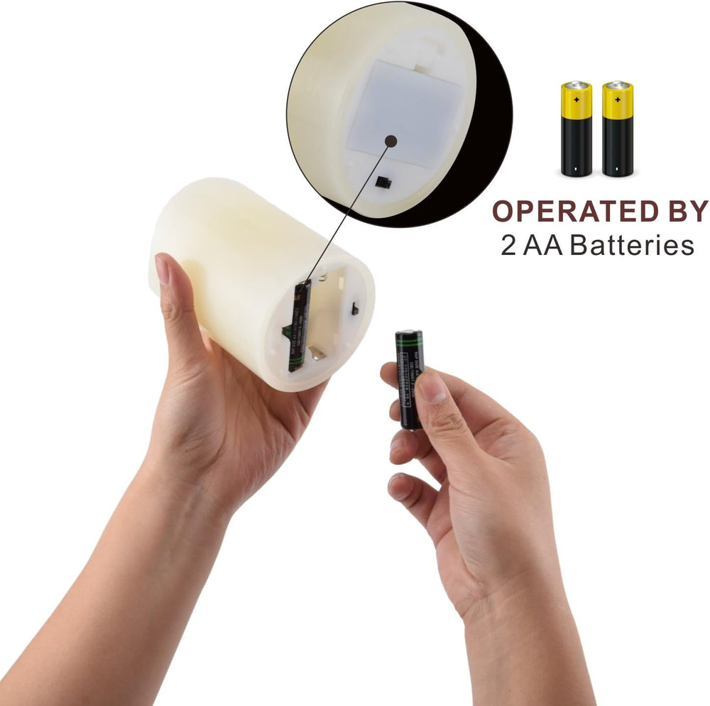 RY King Large Flameless Candle Set of 9 (D 3" x H 3", 3", 4&qu...