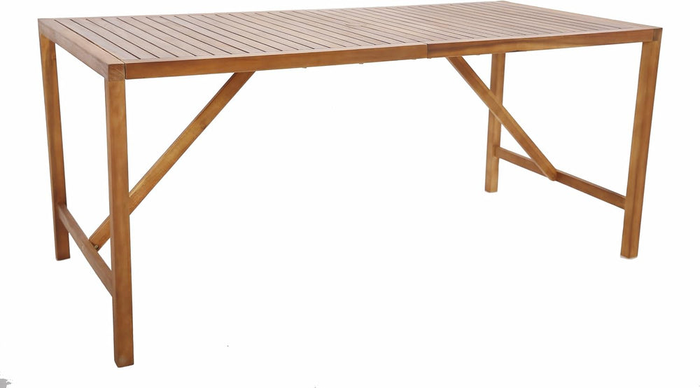Tangkula 67" Acacia Wood Outdoor Dining Table for 6, Rectangle 6-Person ...