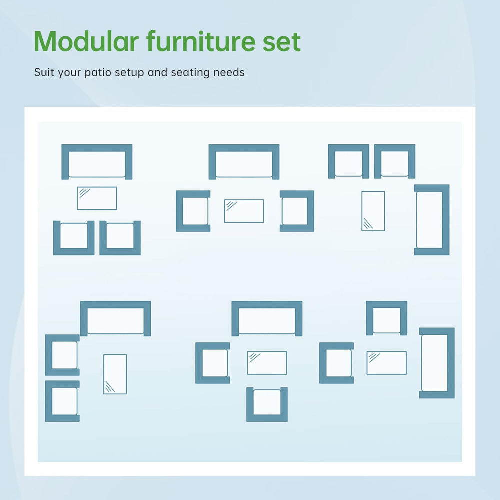 4 Pieces Conversation Set Modular Outdoor Furniture Set Water Resistant Patio...