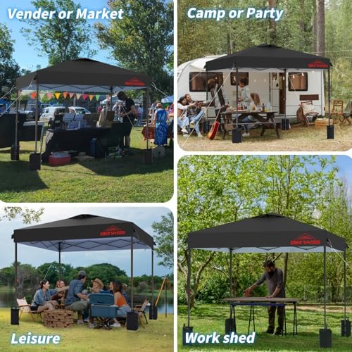 12x12 Pop Up Canopy Tent, Black