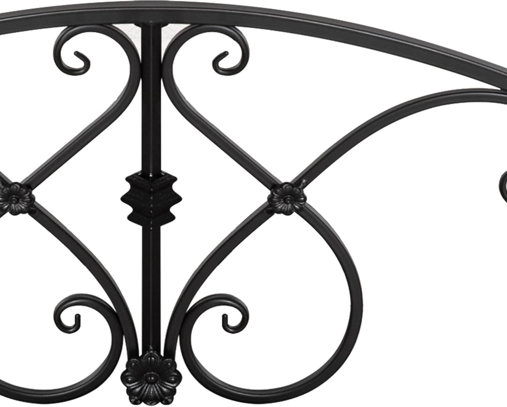 Outsunny 3.3FT Metal Arch Zen Garden Bridge with Safety Siderails Black