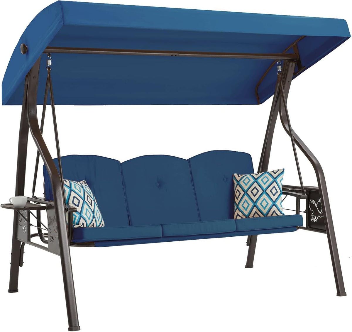 zzw 3-seat outdoor porch swing with stand, patio, main product view