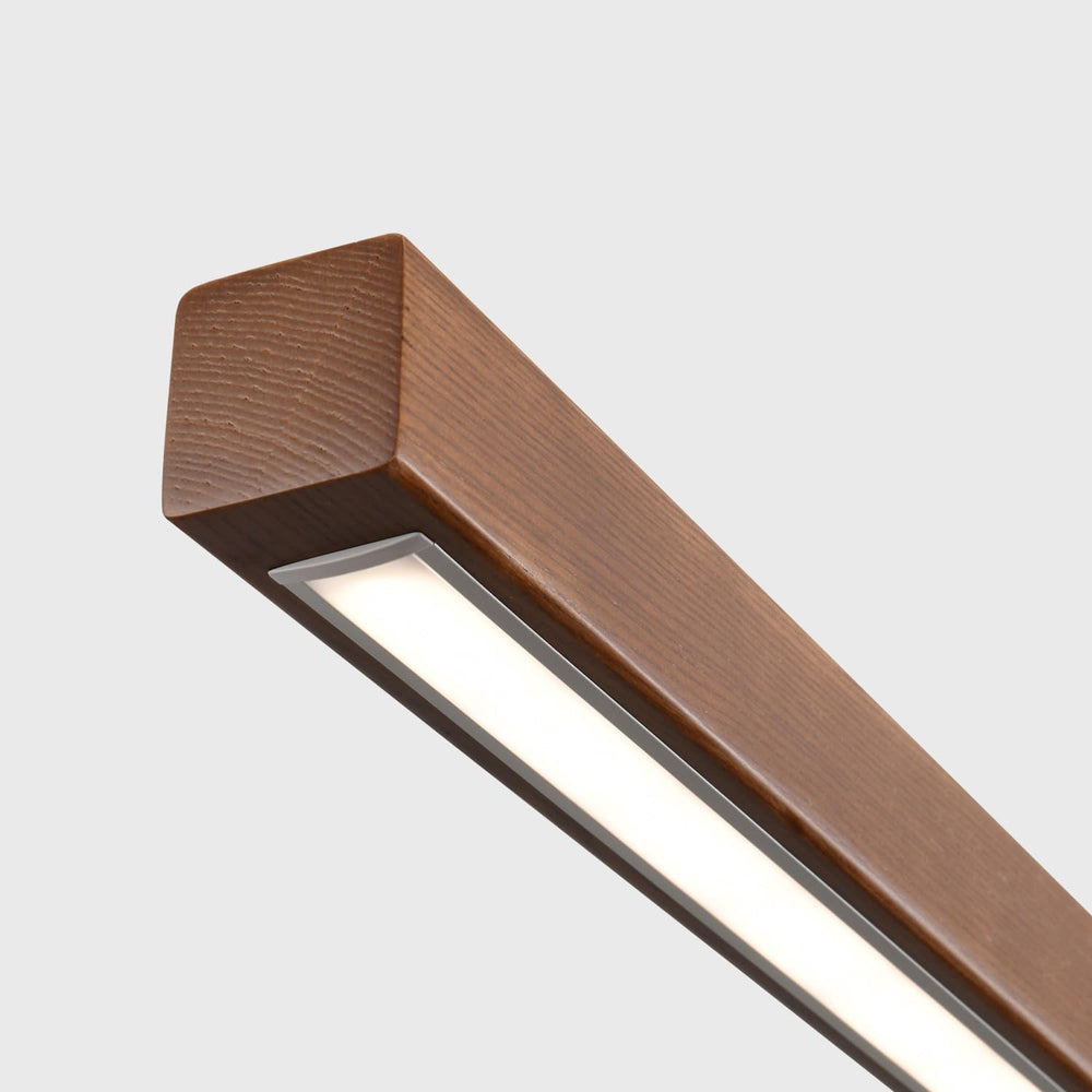 31 Inch Wood Linear Pendant Light Dimmable LED Kitchen Island Lighting with R...