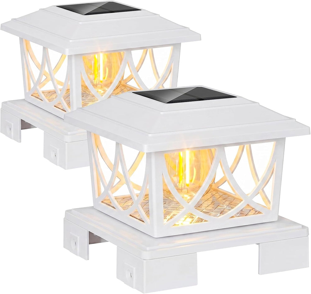 JOFIOS Solar Post Lights Outdoor 2pack, Adjustable Base Fits 3.5"–6&quot...