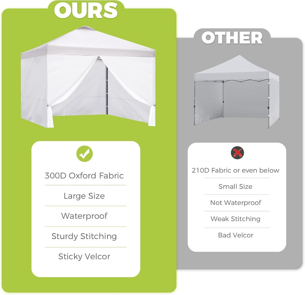 Instant Canopy Sidewalls for Pop Up Canopy Tent, 300D Waterproof Material for...