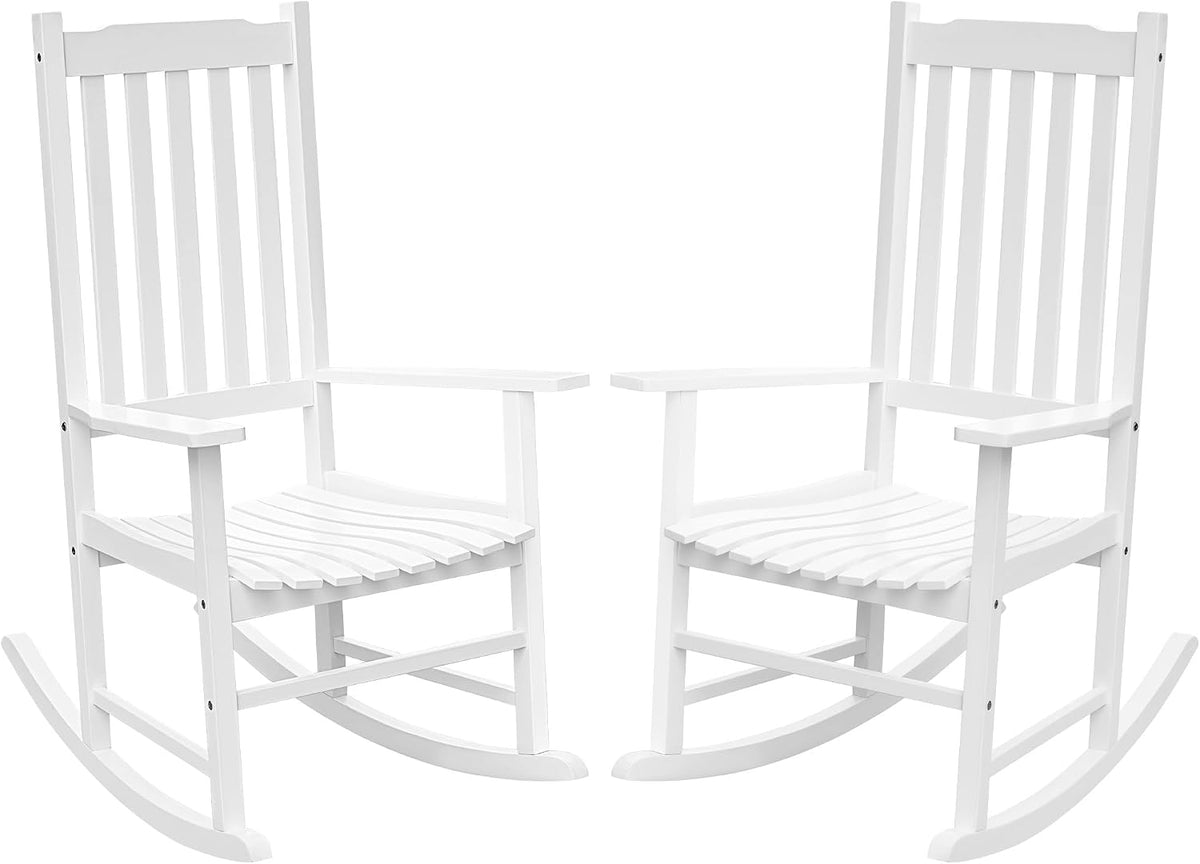 flamaker acacia wood porch rocking chairs set of shown in use