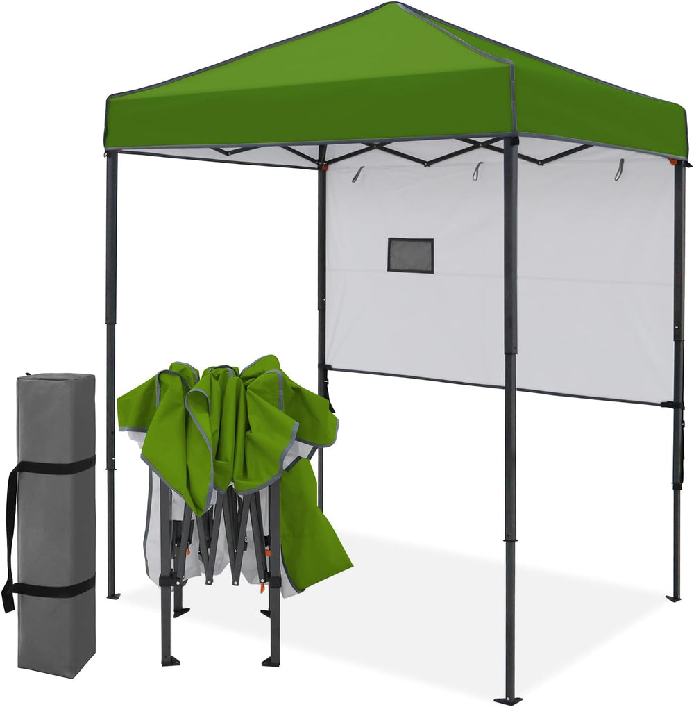 EAGLE PEAK 6x4 Instant Pop Up Canopy Tent with 1 Half Wall, Grass Green