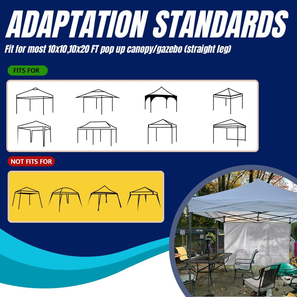 10x10 Pop Up Canopy Tent Sidewalls - Straight Leg Compatible, 300D Waterproof...