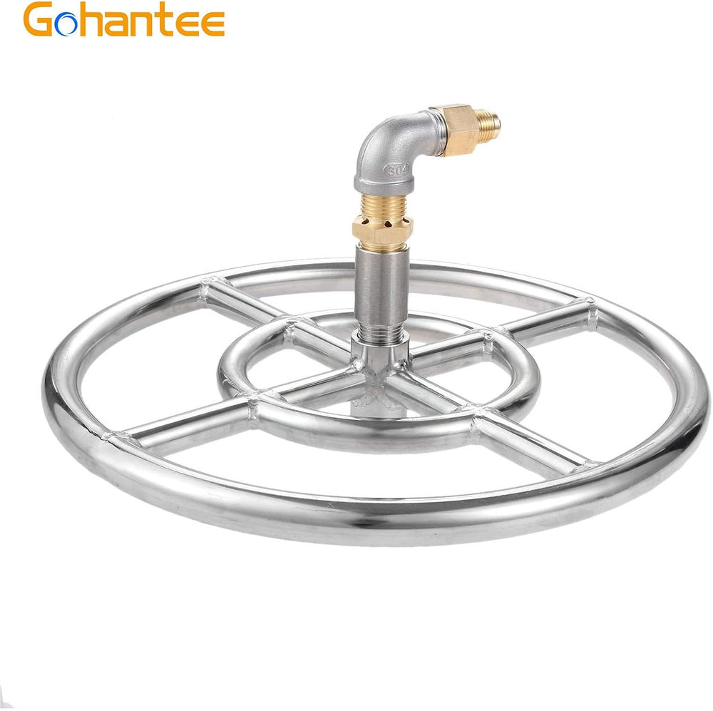Fire Ring Burner Valve Assembly Kit, 12 inch Stainless Steel Fire Pit