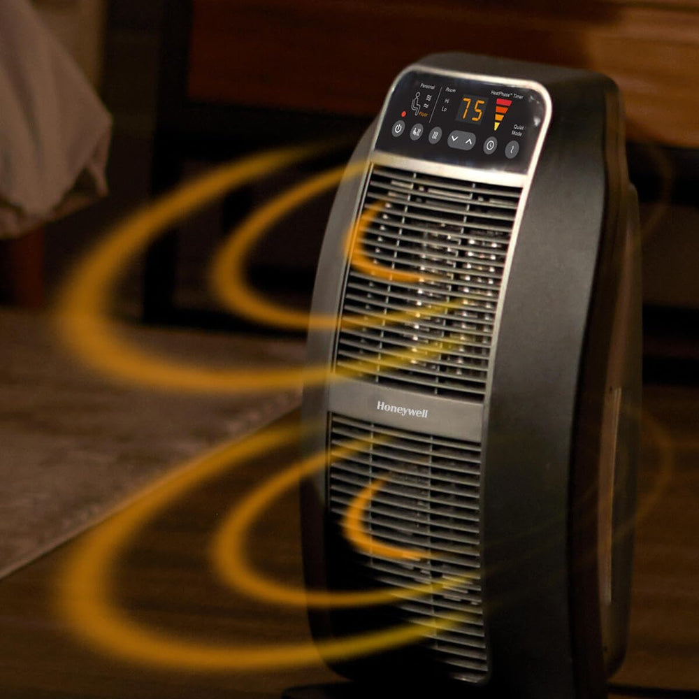 Honeywell HeatGenius Ceramic Heater, Black – Easy to Use Space Heater with Mu...