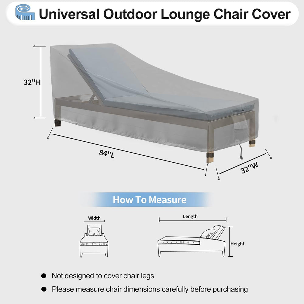 OutdoorLines Waterproof Patio Chaise Lounge Chair Cover