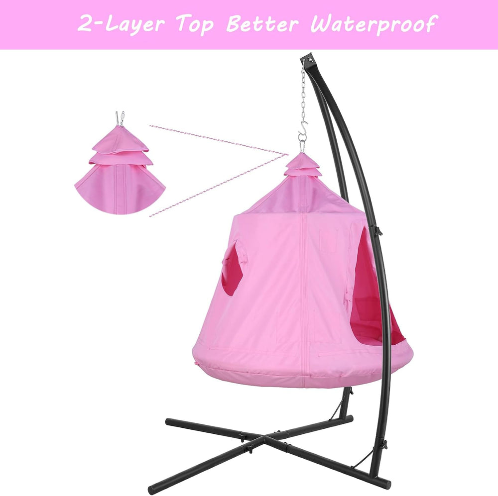 X-Shaped Hanging Tree Tent W/Swing Chair,Hammock Chair W/Stand