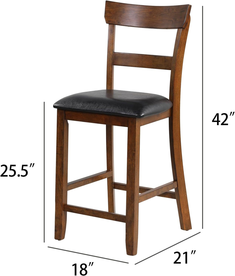 ERGOMASTER Dining Chairs Set of 2, Farmhouse 25.5" Bar Chairs, Rubber Wo...