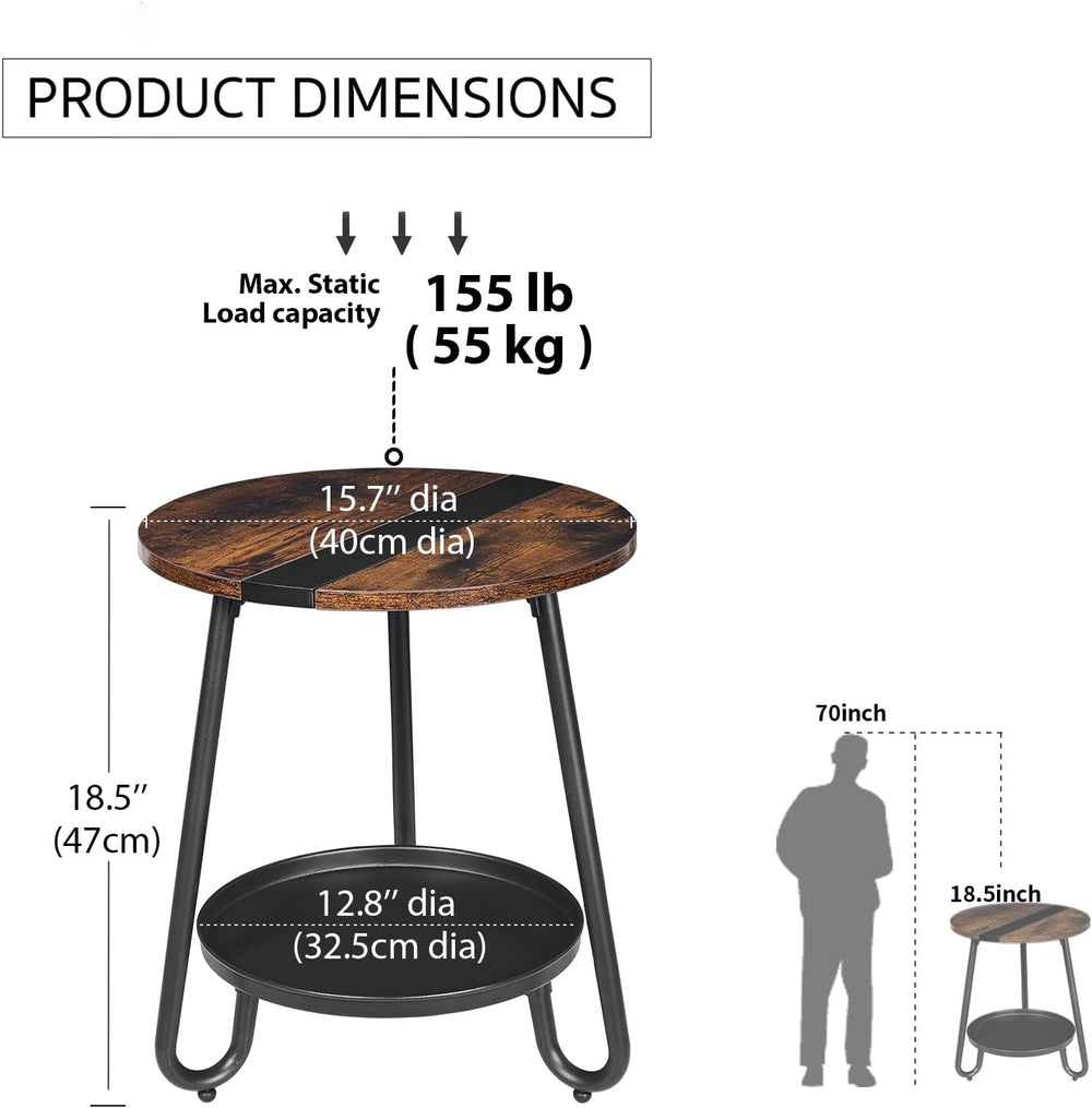Round Coffee Table with Storage: 2-Tier Design for Small Spaces