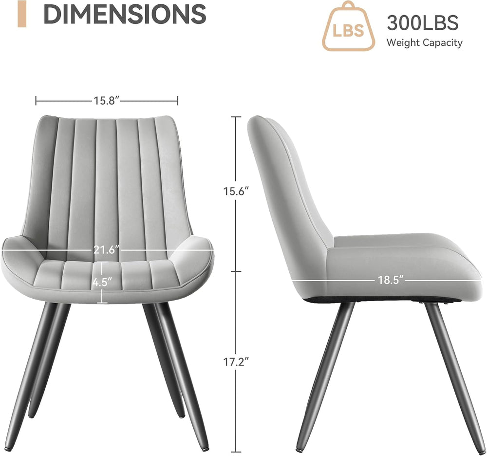 Dining Chairs Set of 6, Mid Century Modern Kitchen Chairs with Soft Cushion, ...