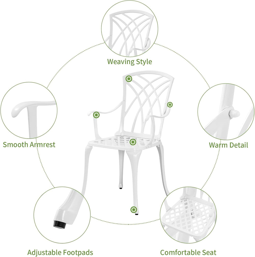 Patio Bistro Set 3 Piece with Umbrella Hole, Outdoor Bistro Table and Chairs ...
