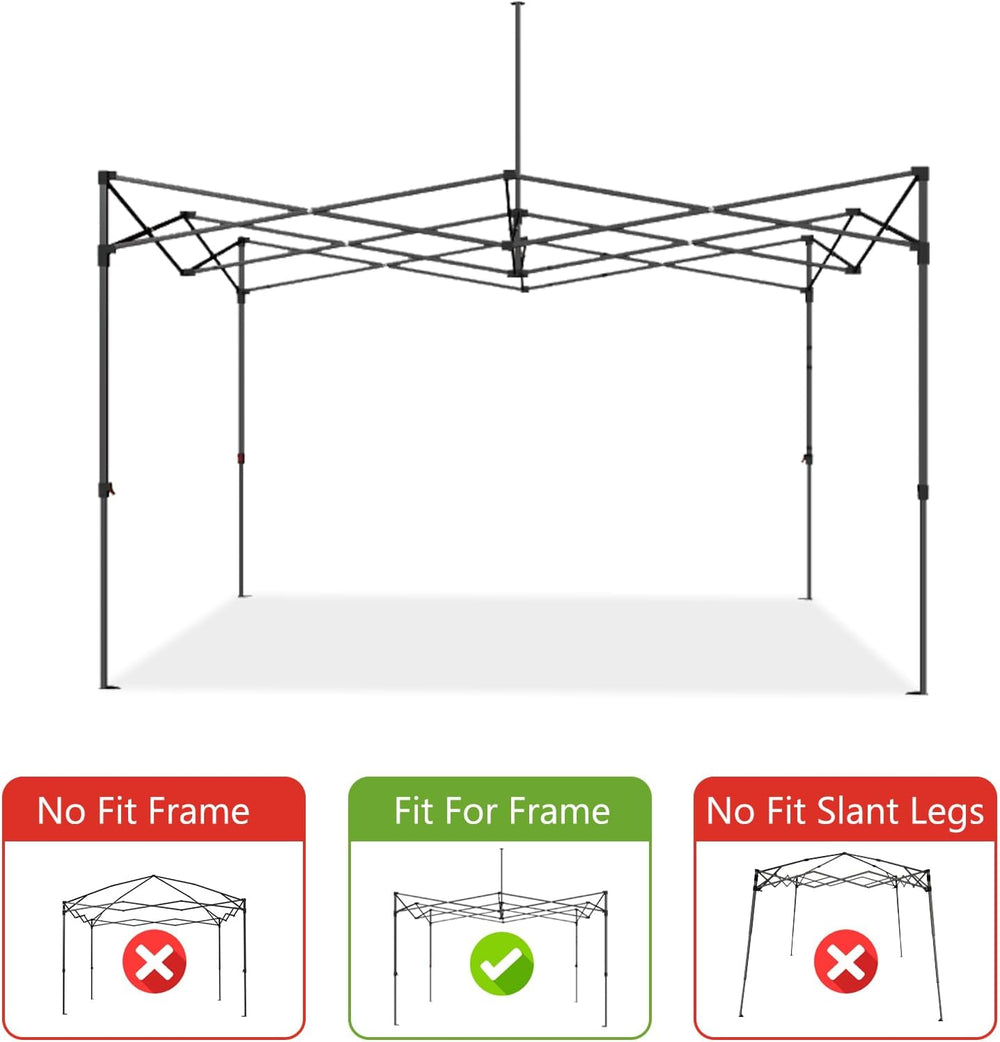 ABCCANOPY Replacement Canopy Top for Pop Up Canopy Tent 10x10 Gray