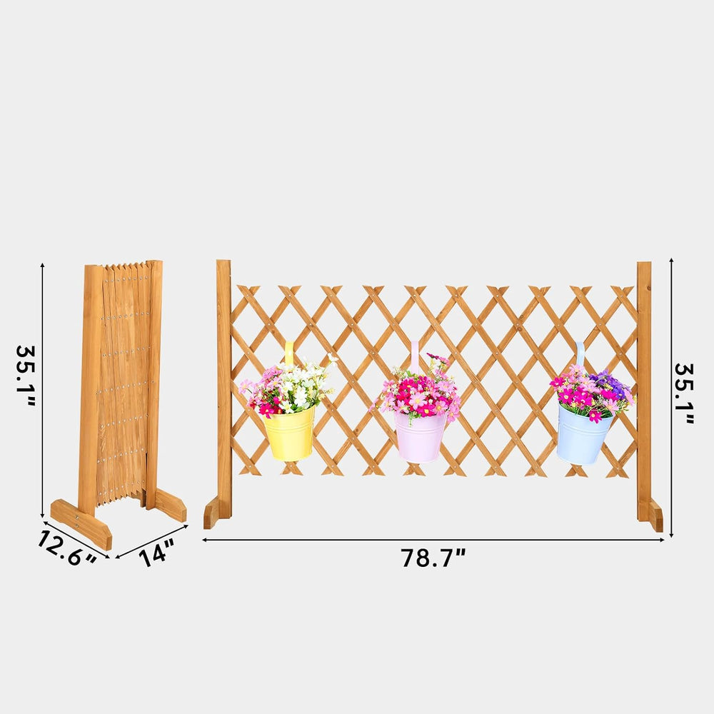 VINGLI 2 Packs Extendable Garden Fence, 27.55 Inch Tall Freestanding Accordio...