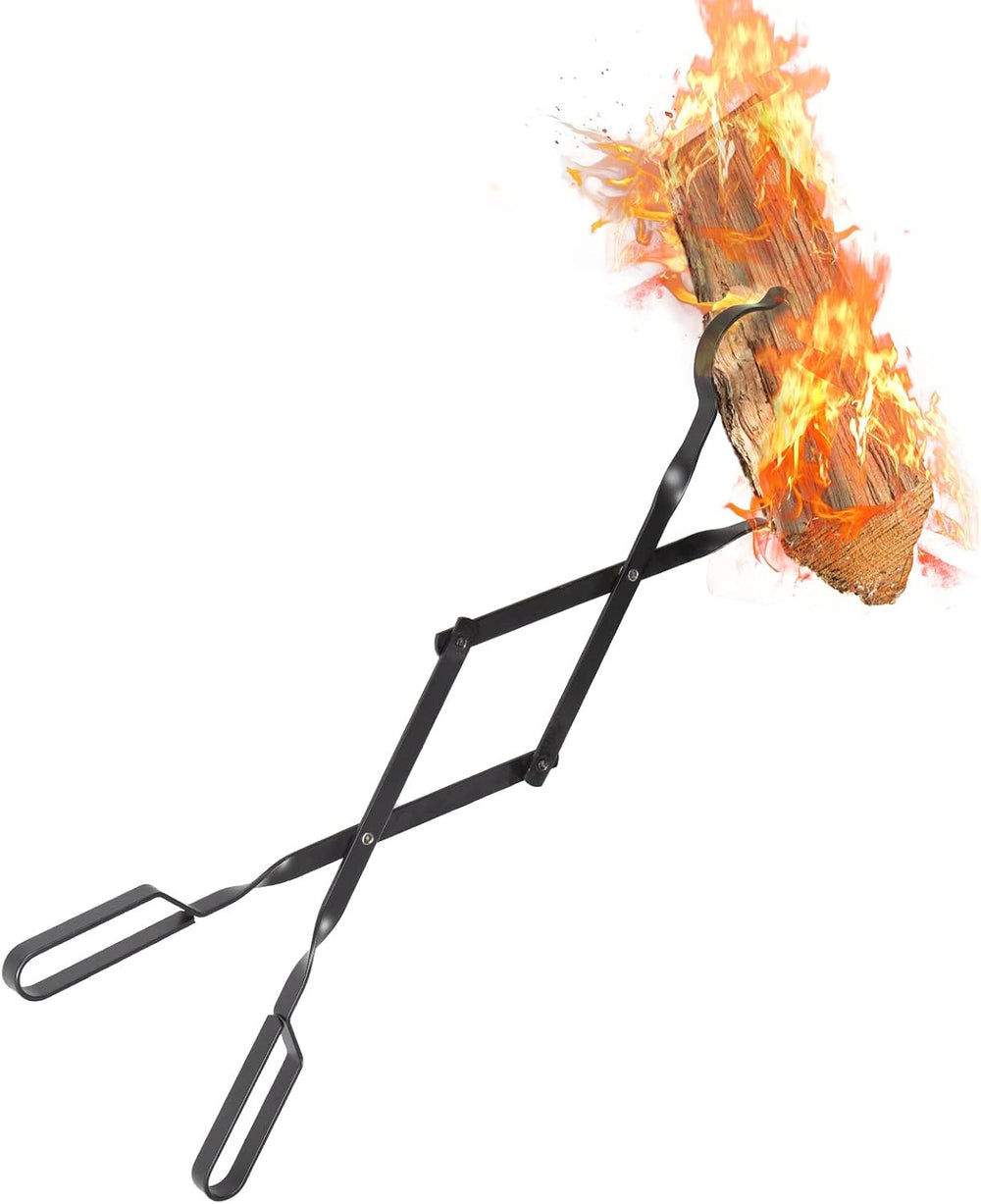 26" Fireplace Tongs, Fire Pit Tool, Fire Pit Accessories Tool for Outdoo...