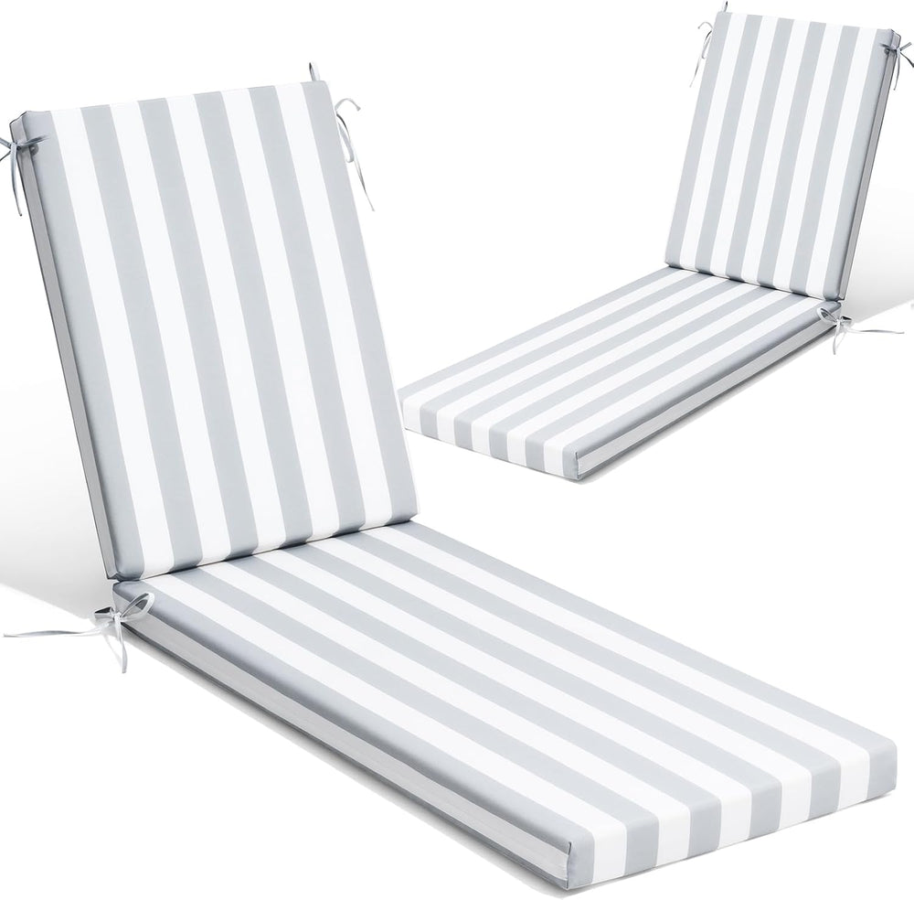 Crestlive Chaise Lounge Cushions Outdoor Set of 2, 80"x23", Waterproof