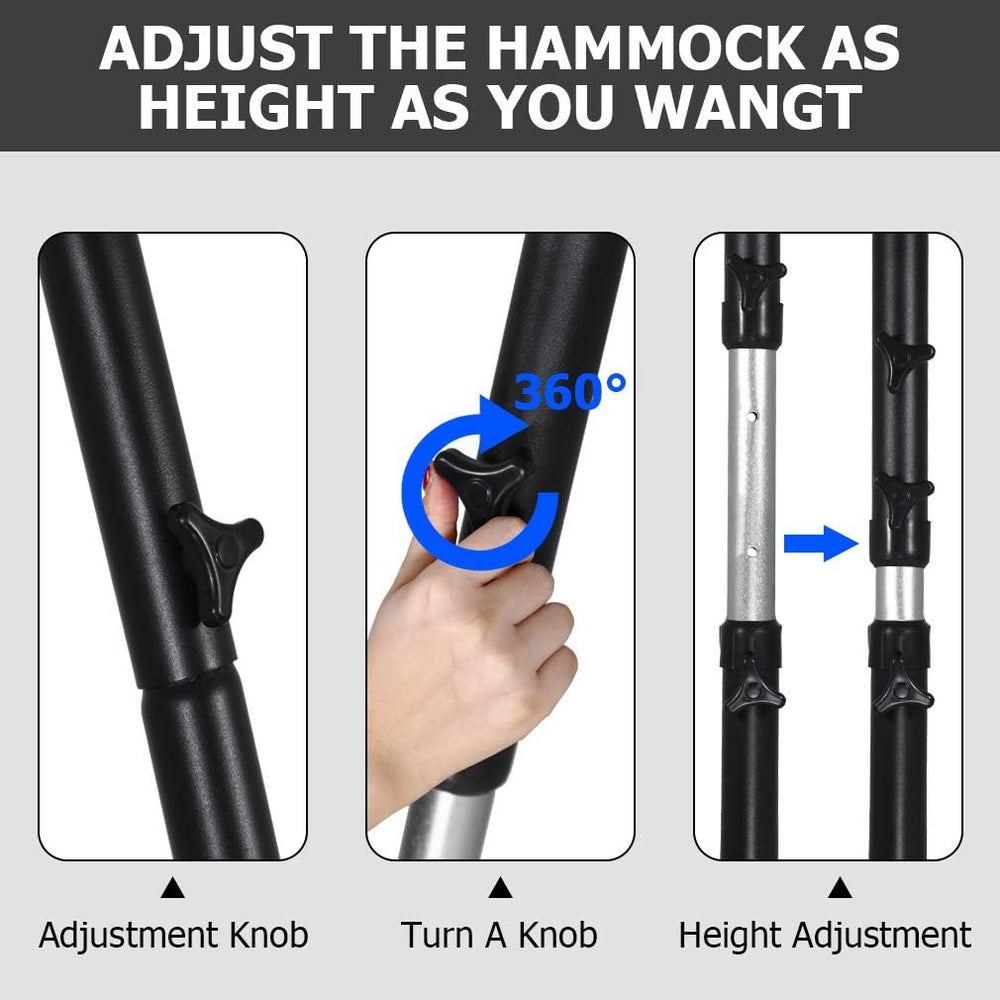 FDW Adjustable Hammock Chair Stand Hammock Stand Only Hanging Chair Stand Swi...