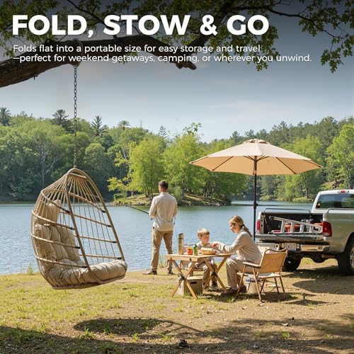 RADIATA All-Weather Swing Egg Chair no Stand, Outdoor Wicker Hanging Chair