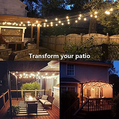 SUNTHIN 2 Pack 48FT Outdoor String Lights,Hanging Incandescent String Lights ...