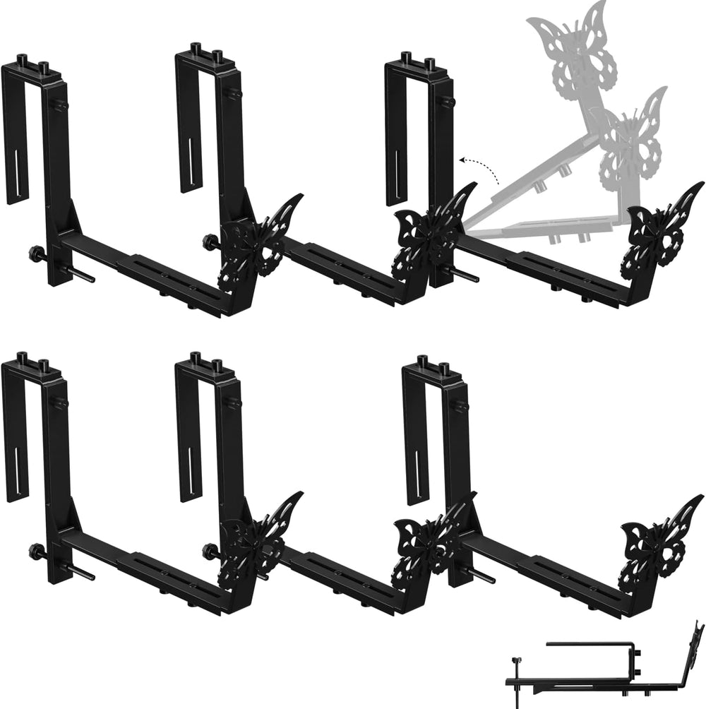 HFHOME Window Box Brackets, Adjustable Planter Box Brackets, Heavy Duty Flowe...