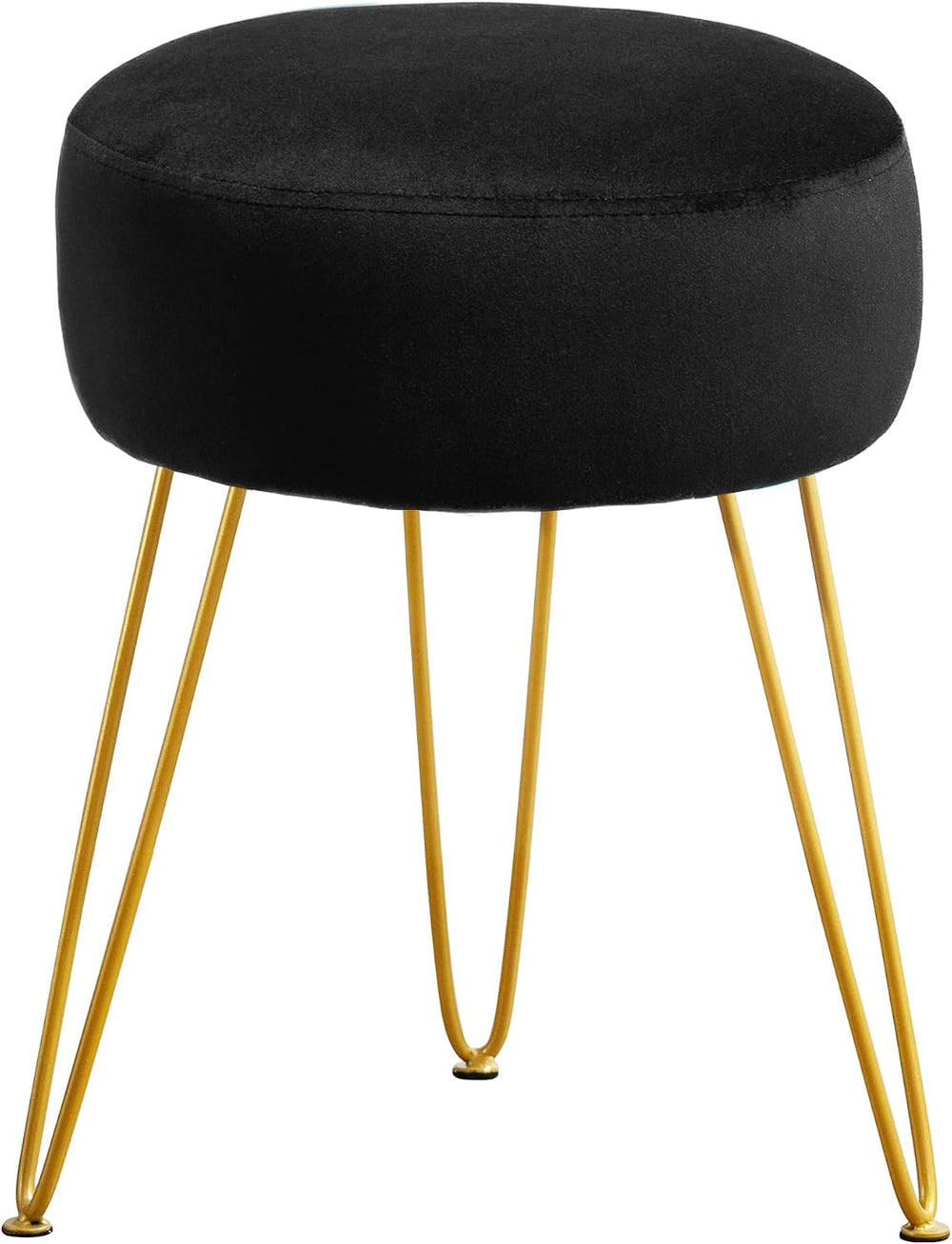 LUE BONA Vanity Stool, Black Vanity Stools for Makeup Room, Round Ottoman Foo...