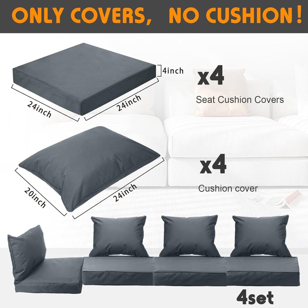 All Smiles Outdoor Patio Furniture Chair Cushion Covers 4Pcs,Navy Blue