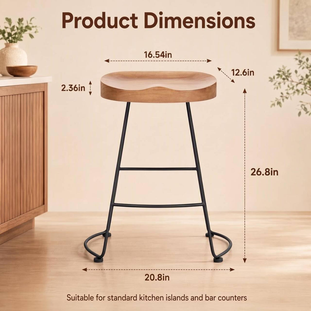 Set of 2 American Elegant Retro Country Style Bar Chair, Modern Fashion Simpl...