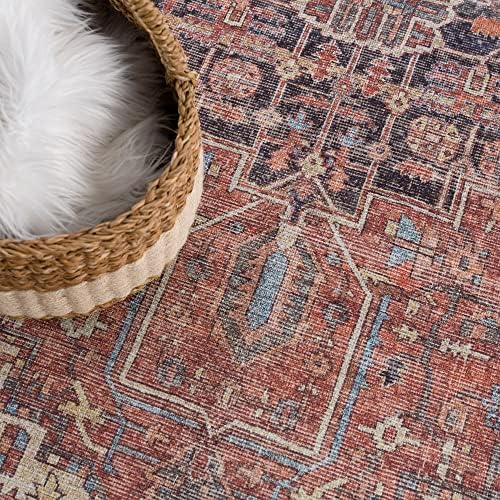 Bloom Rugs Washable Non-Slip 10x14 Rug - Red/Orange/Beige Traditional Orienta...