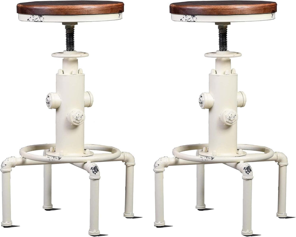 Topower 3 Piece Pub bar Set Vintage Industrial Round bar Table and Stools for...