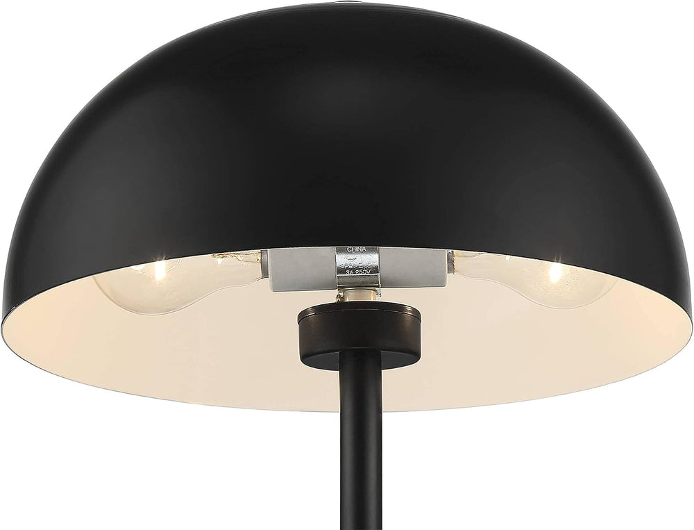 Rhys 19 1/2" Small Table Lamps Set of 2 Black Mushroom Mid Century Modern