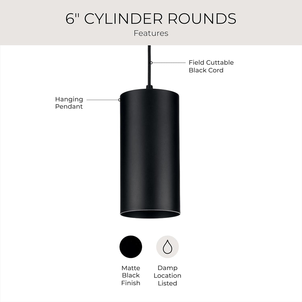 Progress Lighting Cylinder Outdoor Pendant Light, Black