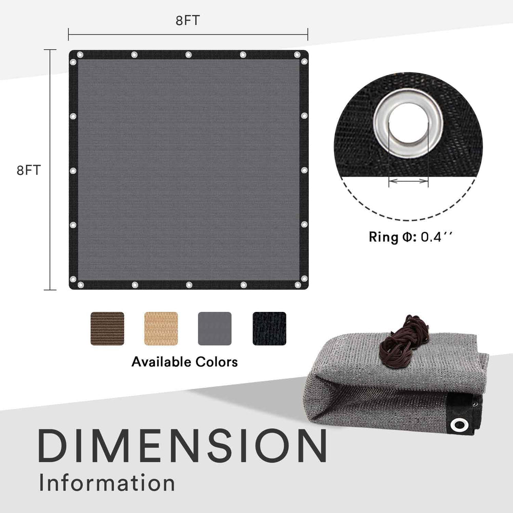 VICLLAX 90% Shade Fabric Sun Shade Cloth with Reinforced Grommets, Outdoor Su...