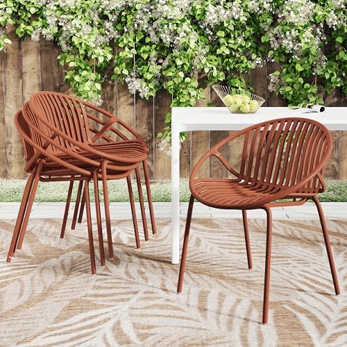 Christopher Knight Home Set of 2 Tita Modern Patio Outdoor Dining Chairs, Sta...