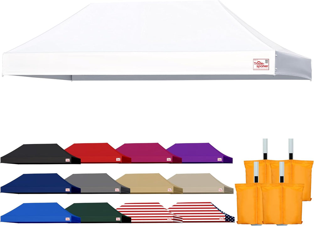 Tradesparker 10x20 Commercial Pop Up Canopy Replacement Top-Windproof D-Rings...