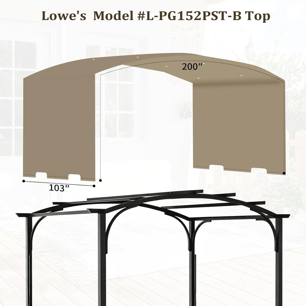 slashome 200" x 103" Pergola Replacement Canopy, Fits L-PG152PST-B,...