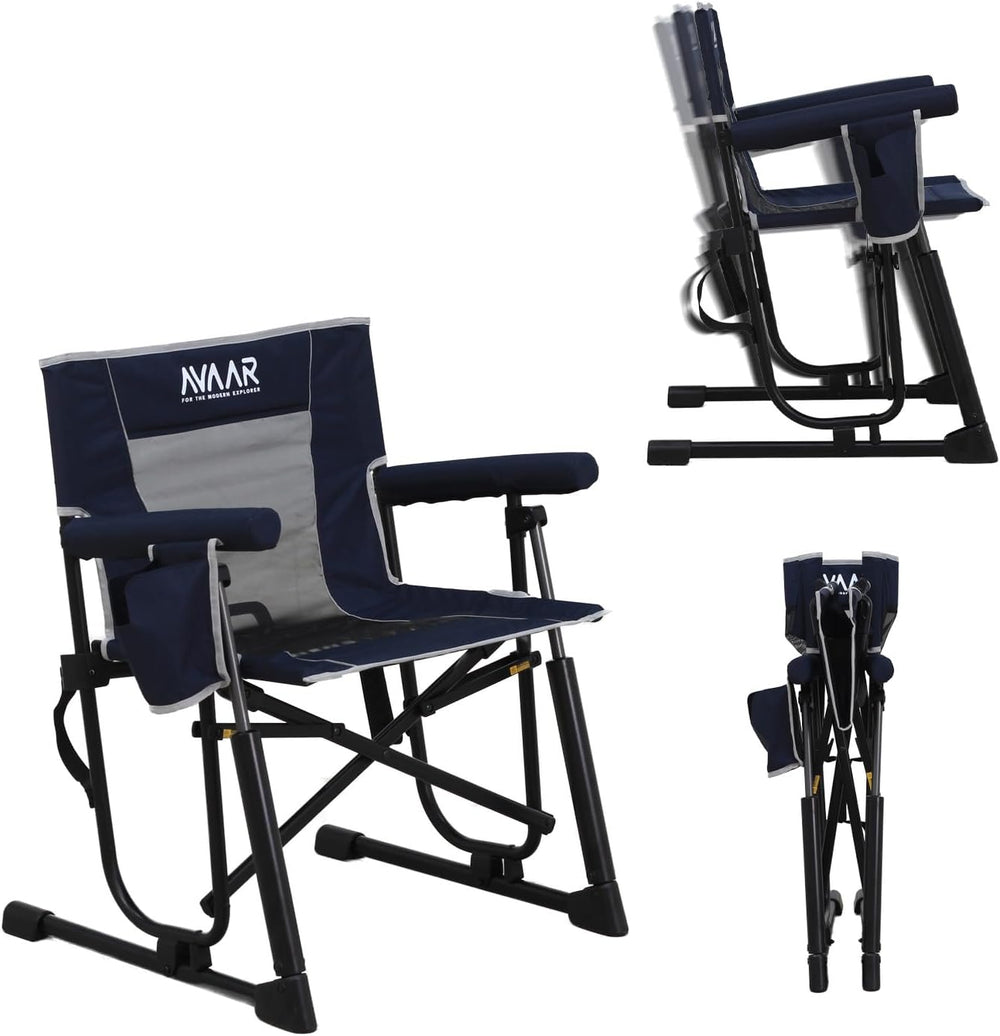 Go-Flow Compact Rocking Camping Chair,Durable Armrests,Drink Holder & Com...