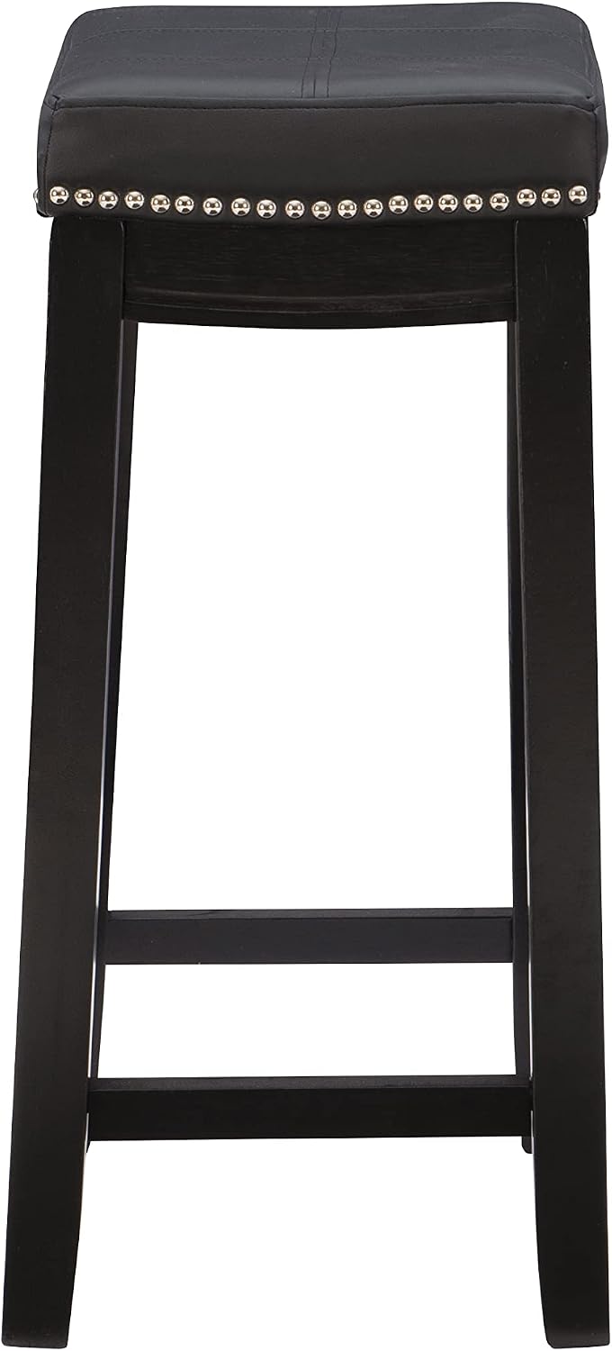Linon Claridge Counter Stool, Black, 26" x 18" x 12.75"
